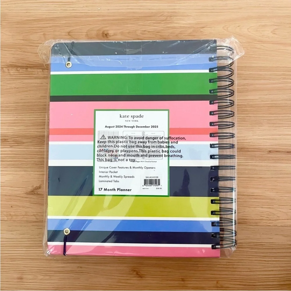 Kate Spade Sunny Day Stripe 2024-25 17-month Mega Planner # K240139